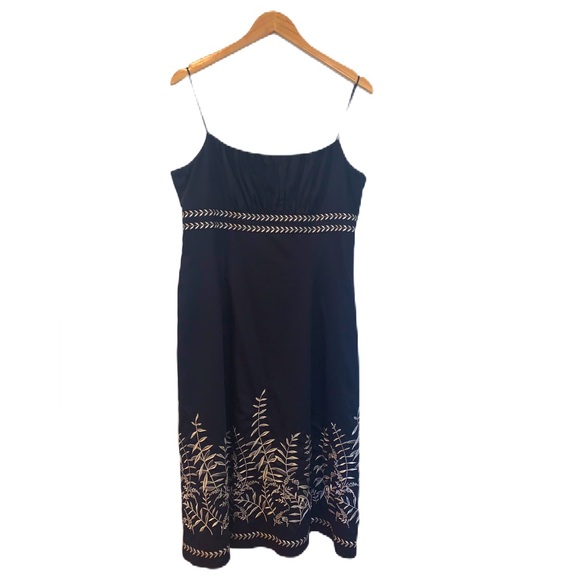 Ann Taylor Dresses & Skirts - Ann Taylor Navy Ruched Embroidered Sundress Size 12